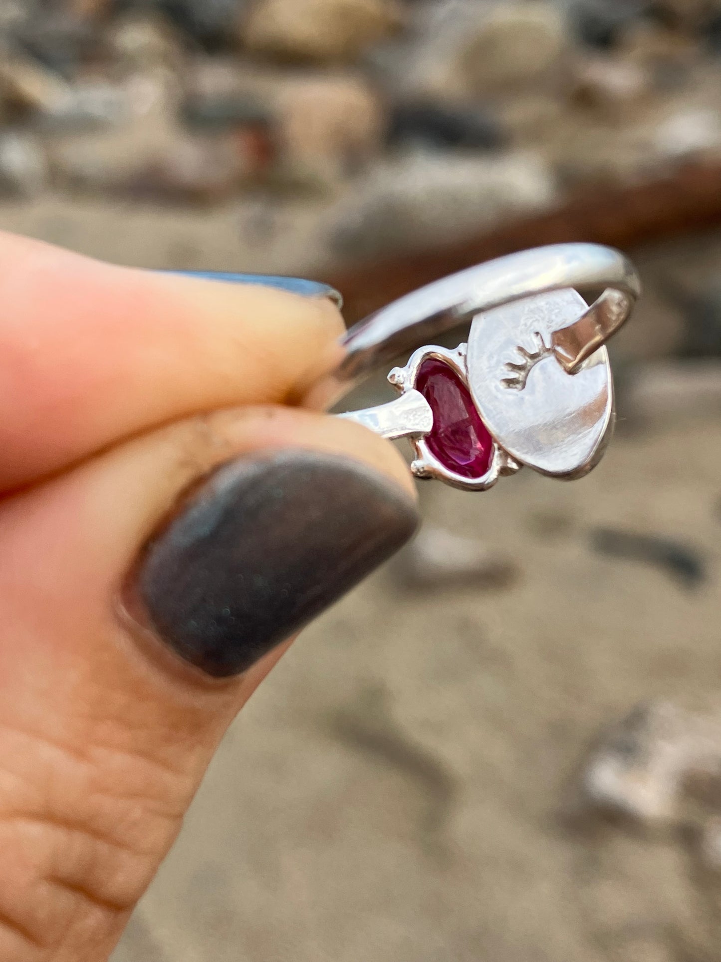 Anillo de Opalo hondureño y Turmalina Rosa UNION