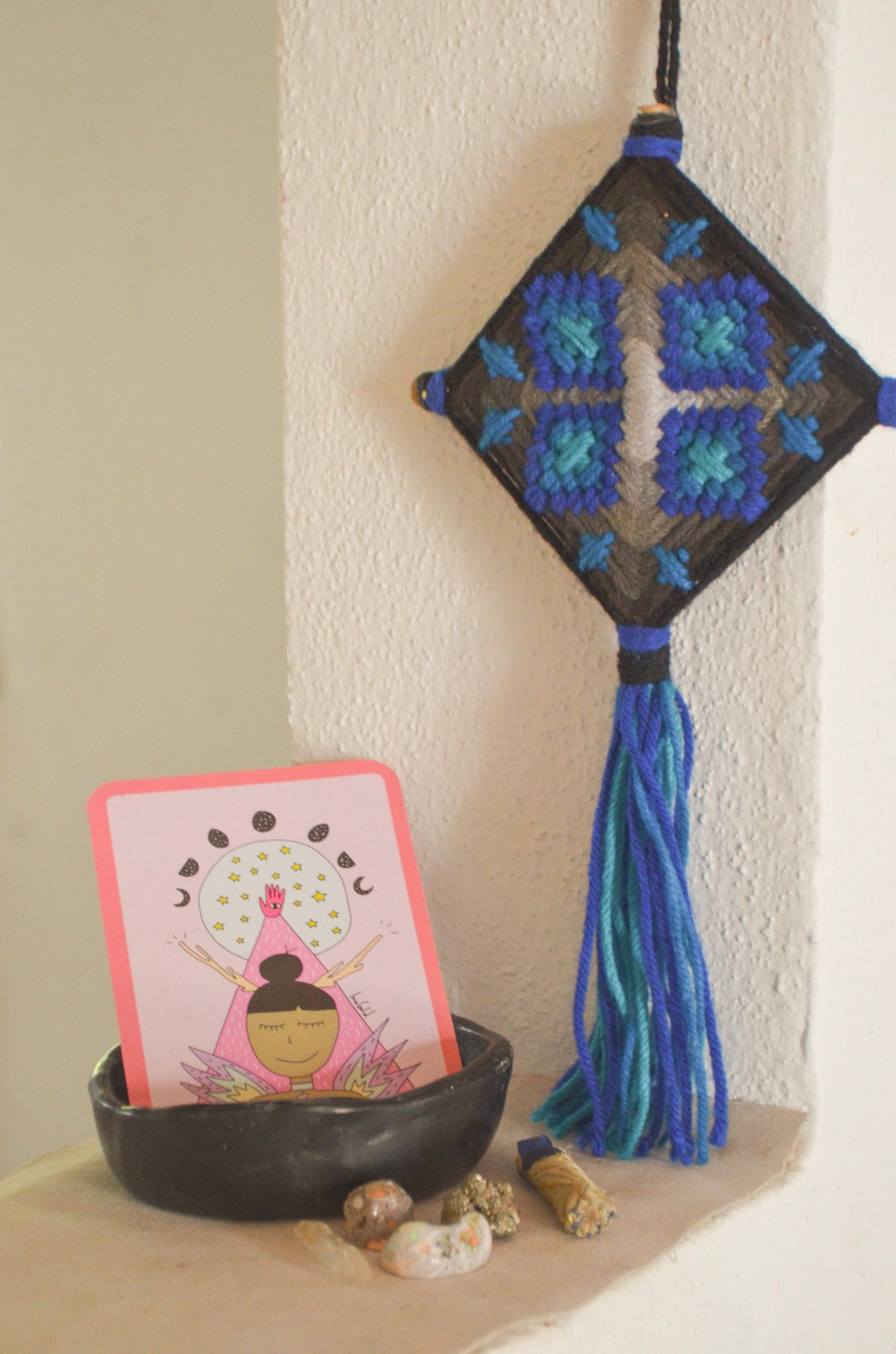 Dije OJO DE DIOS con Ópalo Negro y Zafiros
