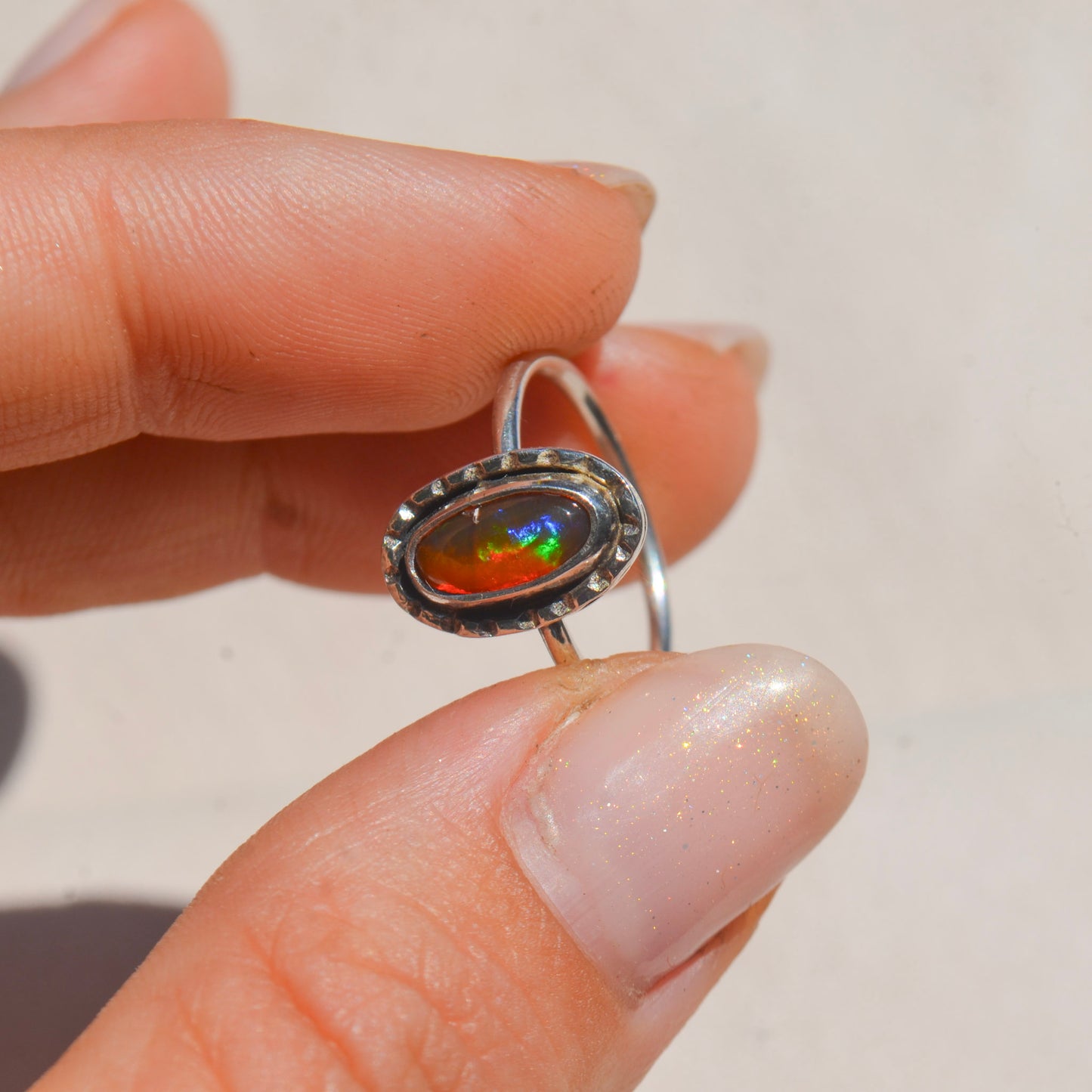 Anillo Diseño Aura de Ópalo Mexicano