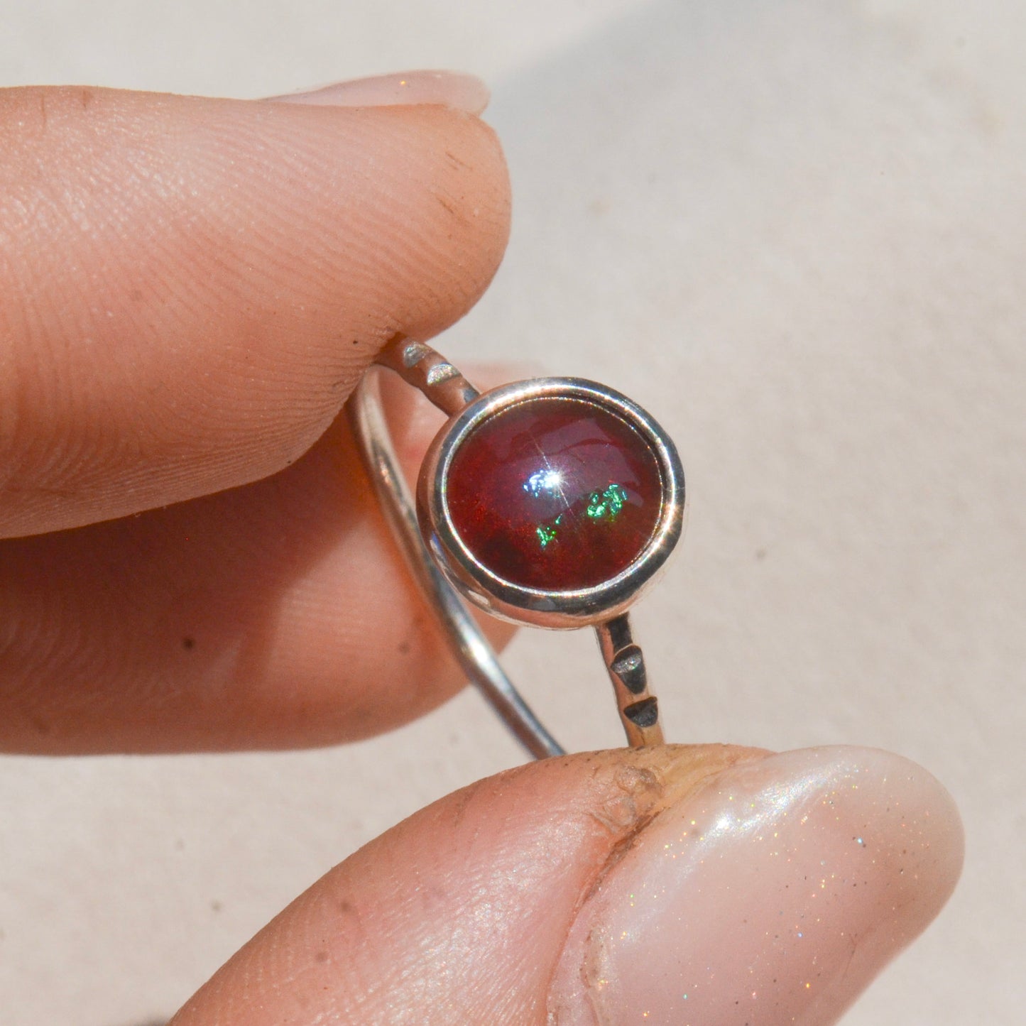 Anillo Diseño UNIVERSO con Ópalo de mexicano