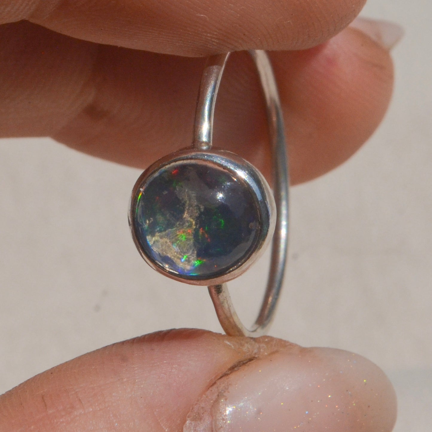 Anillo LIGERA con Ópalo mexicano