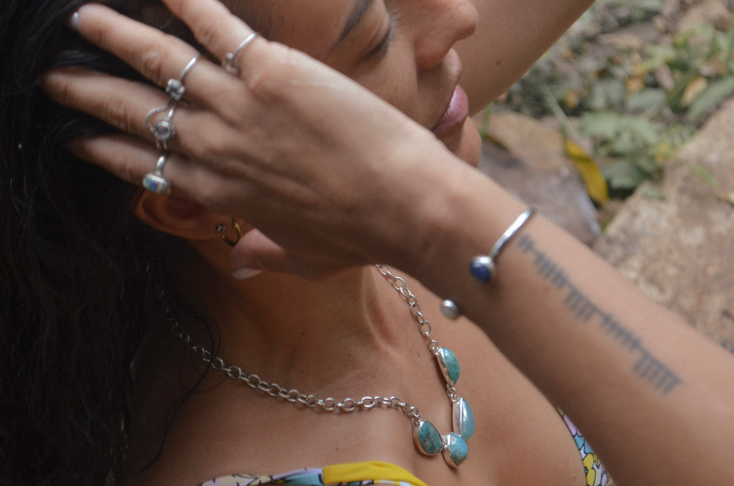 Brazalete De Ópalo y Zafiro