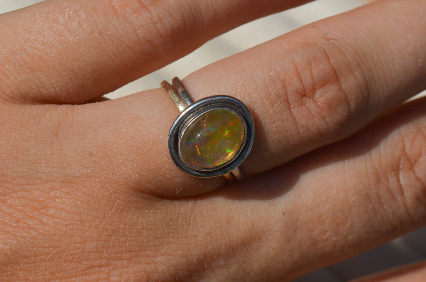 Anillo Diseño AURA de Ópalo Mexicano