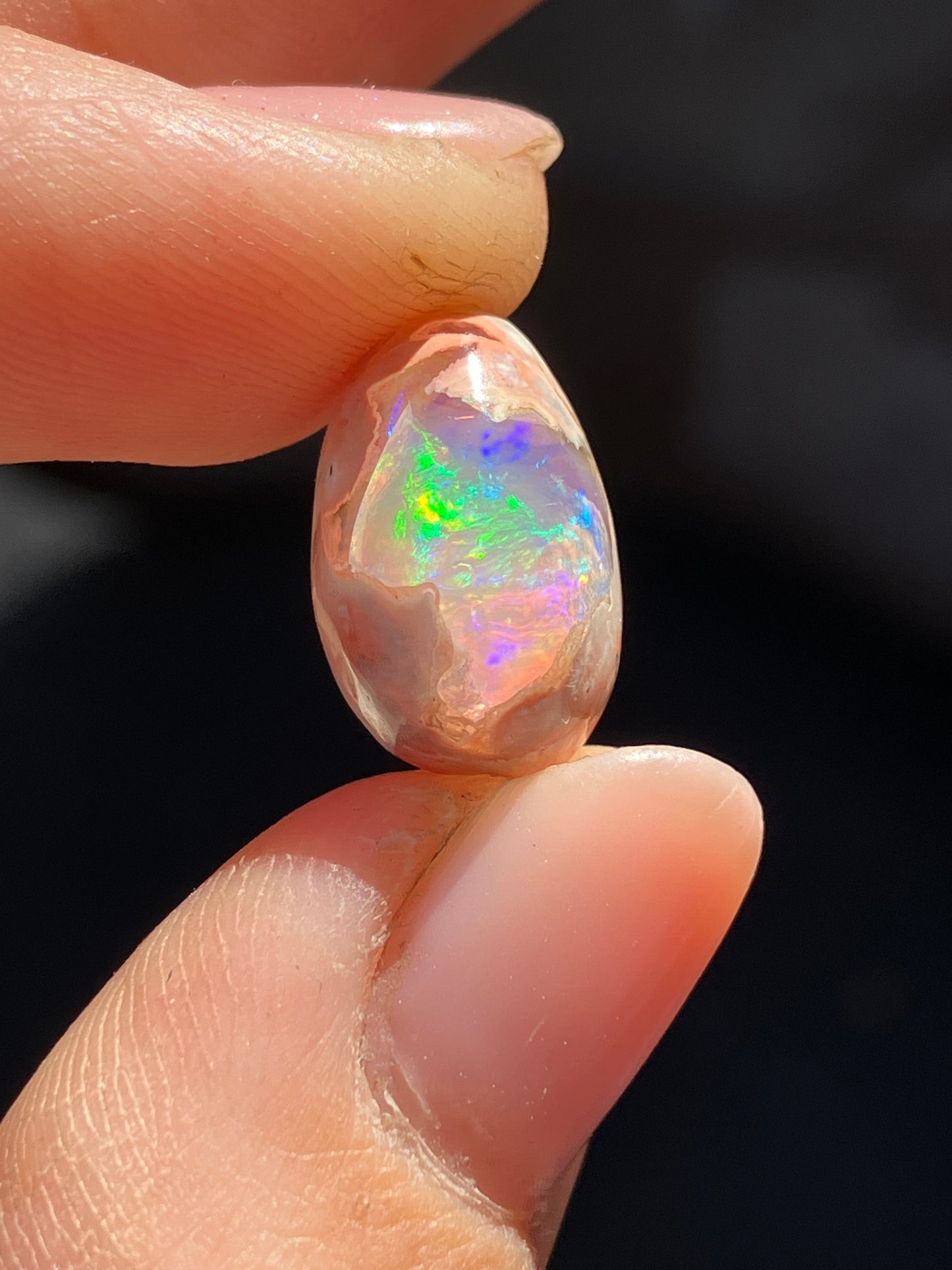 Ópalo Arcoiris Pastel Mexicano Anillo Personalizable