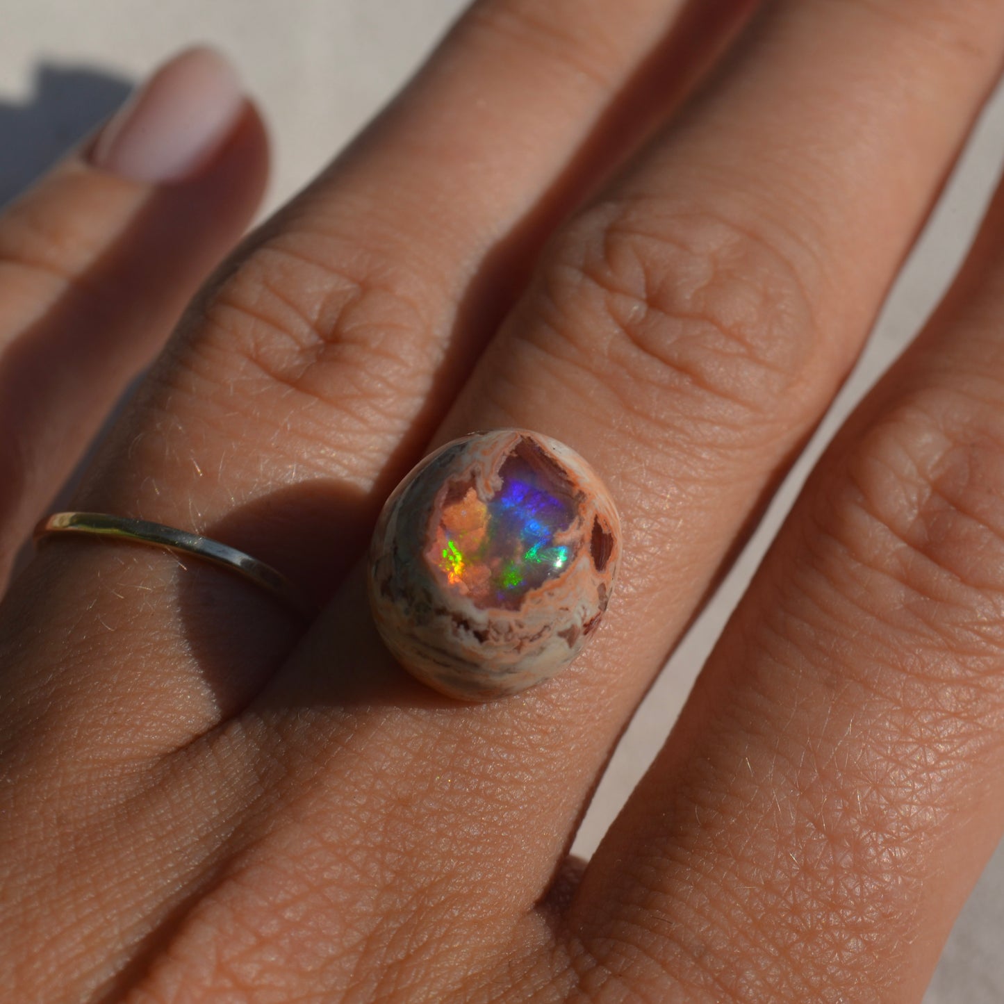 Ópalo Mexicano Anillo Personalizable