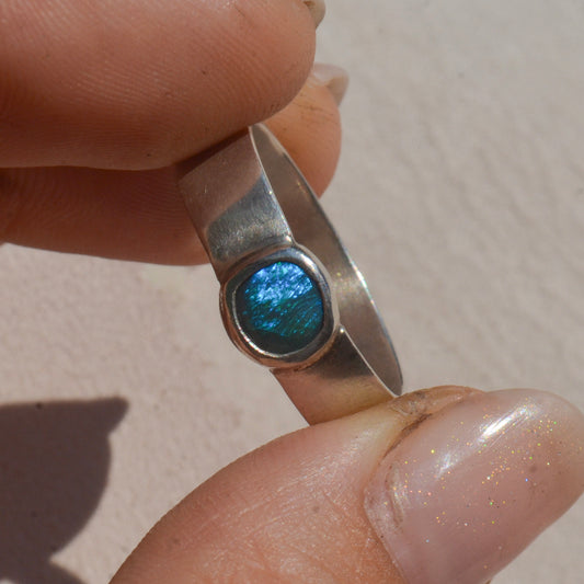 Anillo de Ópalo Australiano Negro