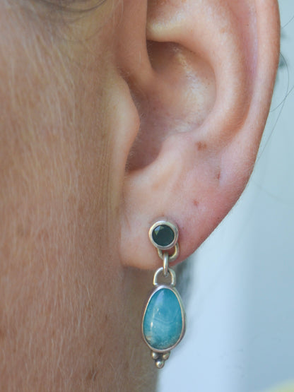 Aretes de Smithsonita y Jade Esmeralda