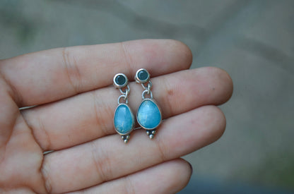 Aretes de Smithsonita y Jade Esmeralda