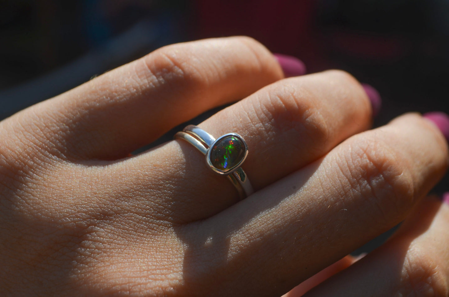 Anillo LIGERA con Opalo de fuego