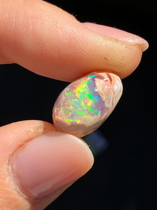 Ópalo Arcoiris Pastel Mexicano Anillo Personalizable